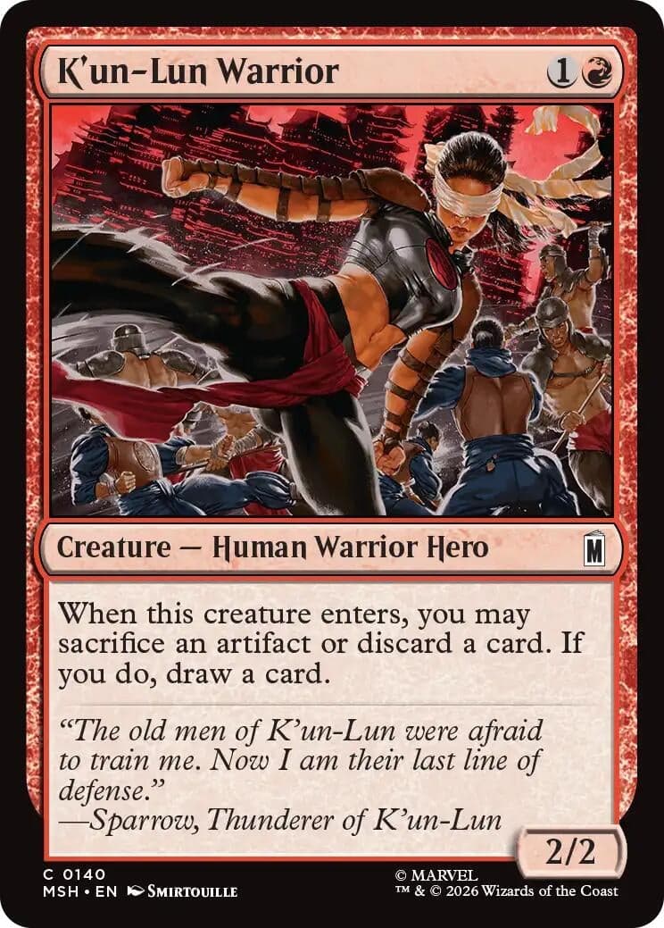 K'un-Lun Warrior (140) (Foil) (Marvel Super Heroes) (MSH)
