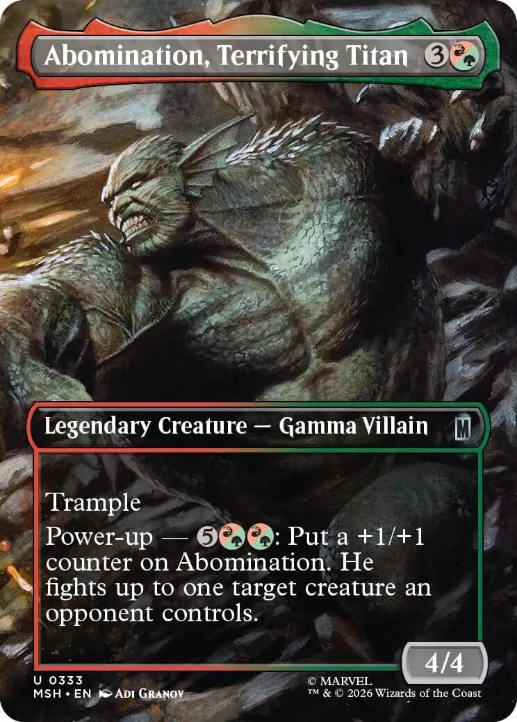 Abomination, Terrifying Titan (Borderless) (333) (Foil) (Marvel Super Heroes) (MSH)