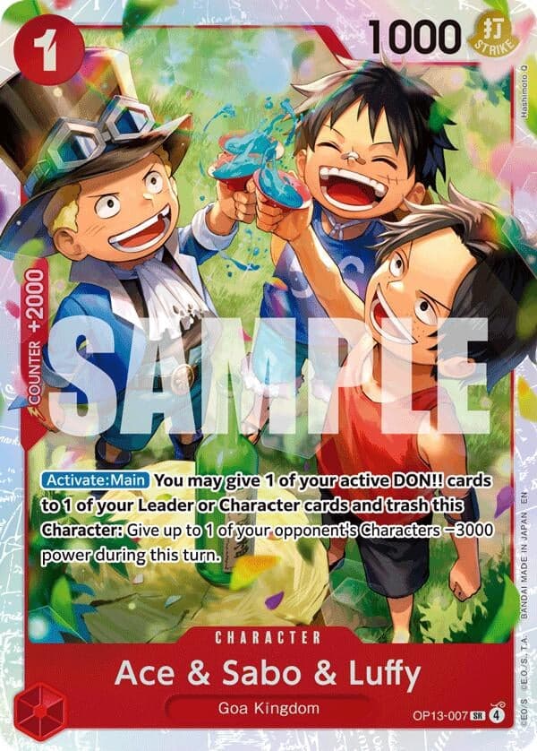Ace & Sabo & Luffy (OP13-007) (Foil) (Carrying On His Will)