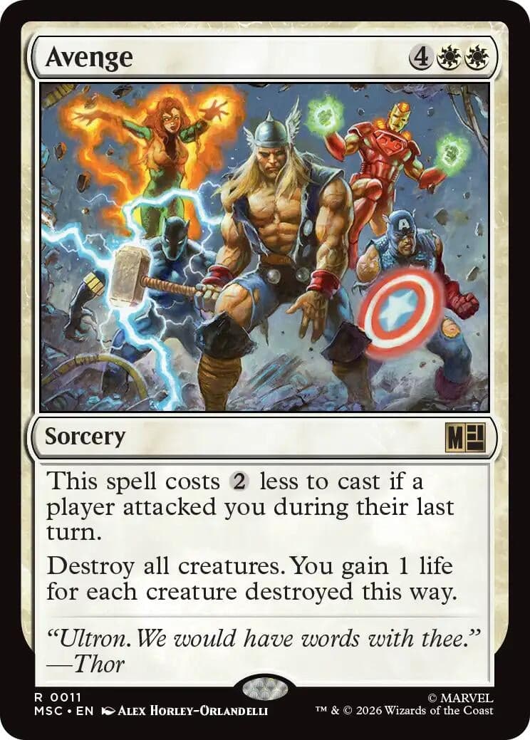 Avenge (Surge Foil) (11) (Foil) (Commander: Marvel Super Heroes) (MSC)