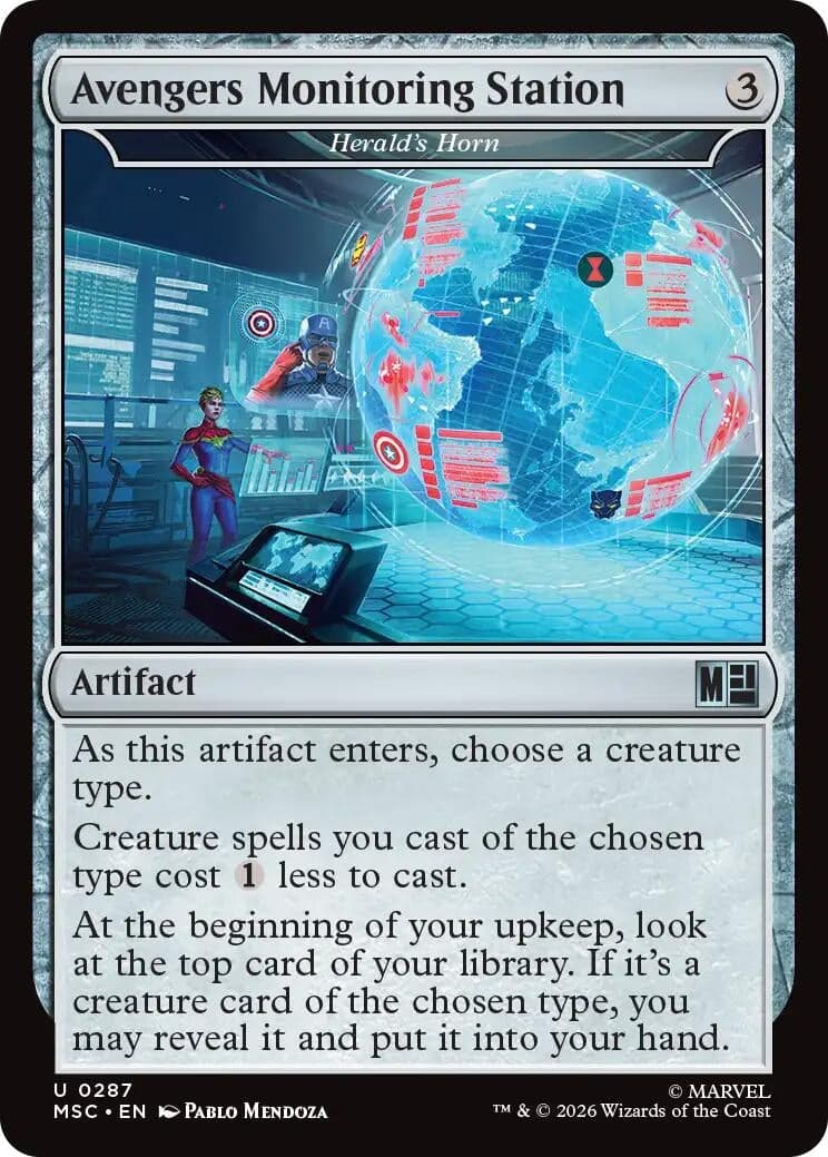 Avengers Monitoring Station - Herald's Horn (Surge Foil) (287) (Foil) (Commander: Marvel Super Heroes) (MSC)