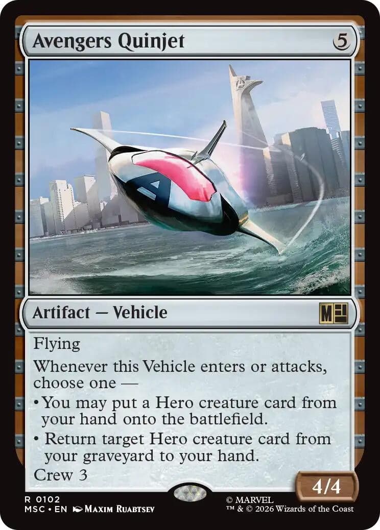 Avengers Quinjet (Surge Foil) (102) (Foil) (Commander: Marvel Super Heroes) (MSC)
