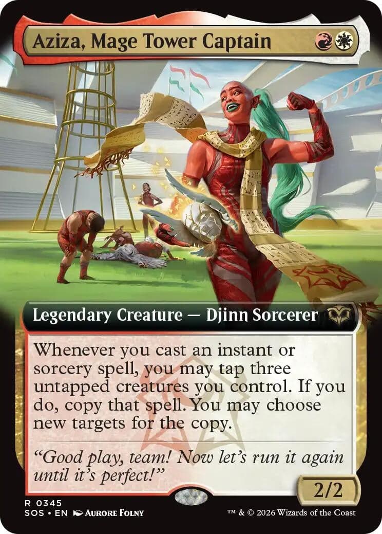 Aziza, Mage Tower Captain (Extended Art) (345) (Foil) (Secrets of Strixhaven)
