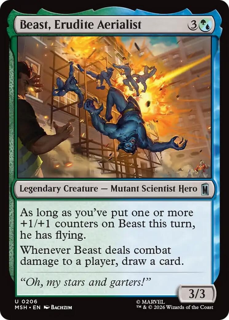 Beast, Erudite Aerialist (206) (Marvel Super Heroes) (MSH)