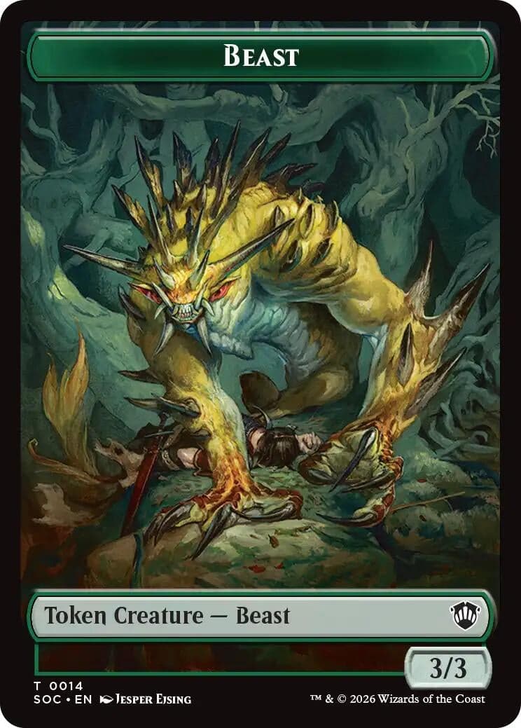 Beast // Fractal (0004) Double-Sided Token (14 // 4) (Commander: Secrets of Strixhaven)