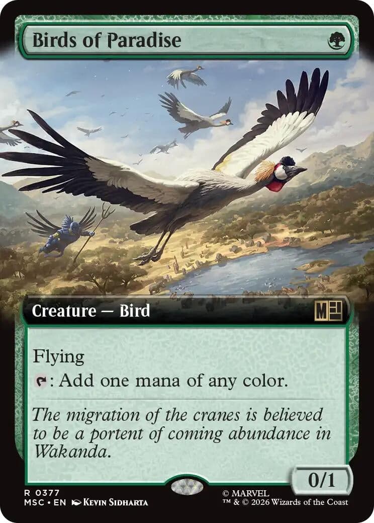 Birds of Paradise (Extended Art) (377) (Foil) (Commander: Marvel Super Heroes) (MSC)
