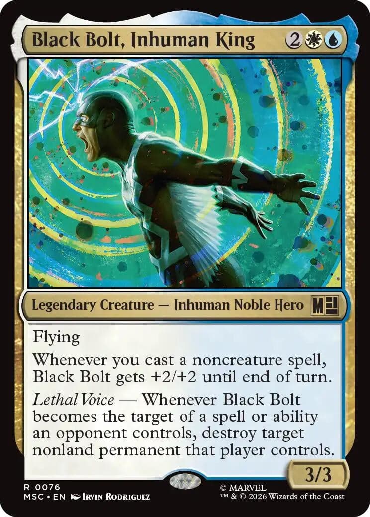 Black Bolt, Inhuman King (Surge Foil) (76) (Foil) (Commander: Marvel Super Heroes) (MSC)