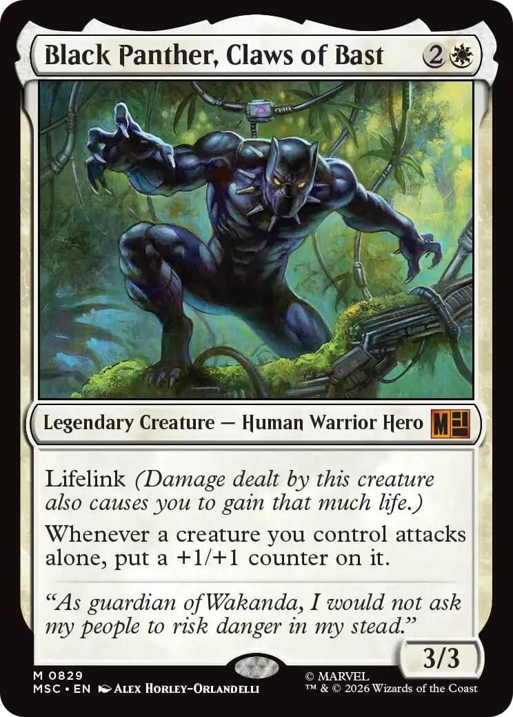 Black Panther, Claws of Bast (829) (Foil) (Commander: Marvel Super Heroes) (MSC)