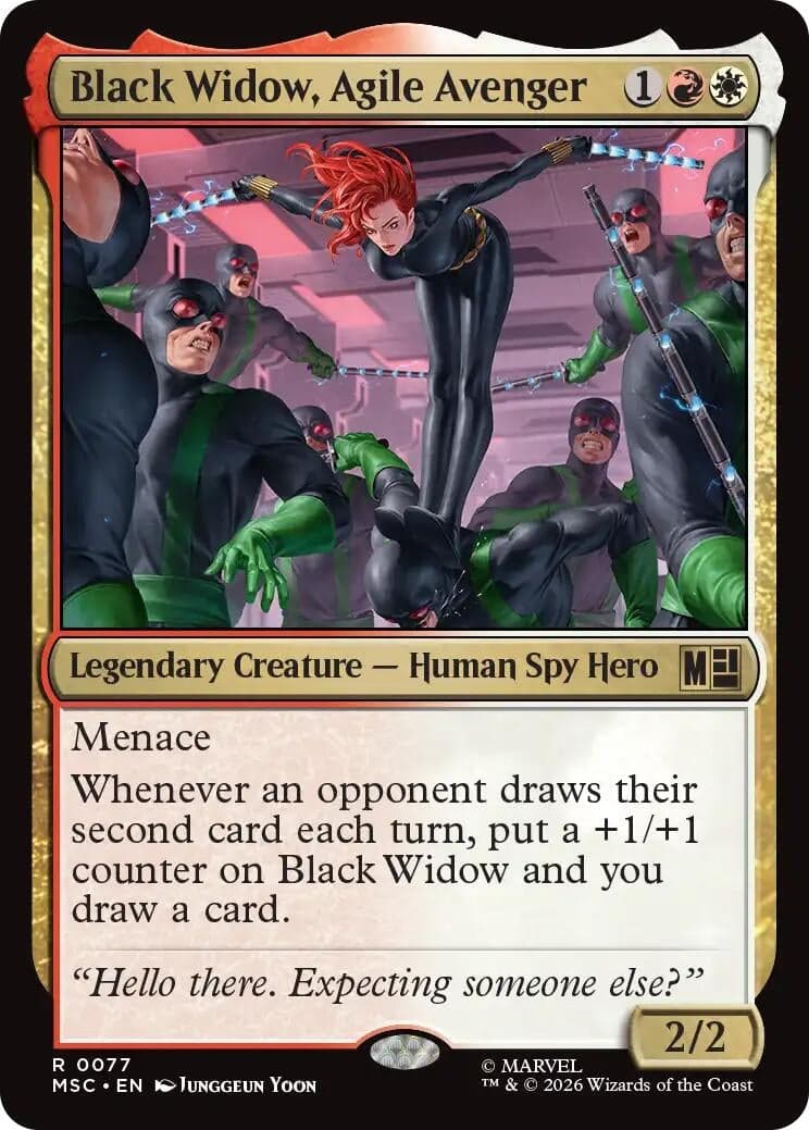 Black Widow, Agile Avenger (Surge Foil) (77) (Foil) (Commander: Marvel Super Heroes) (MSC)