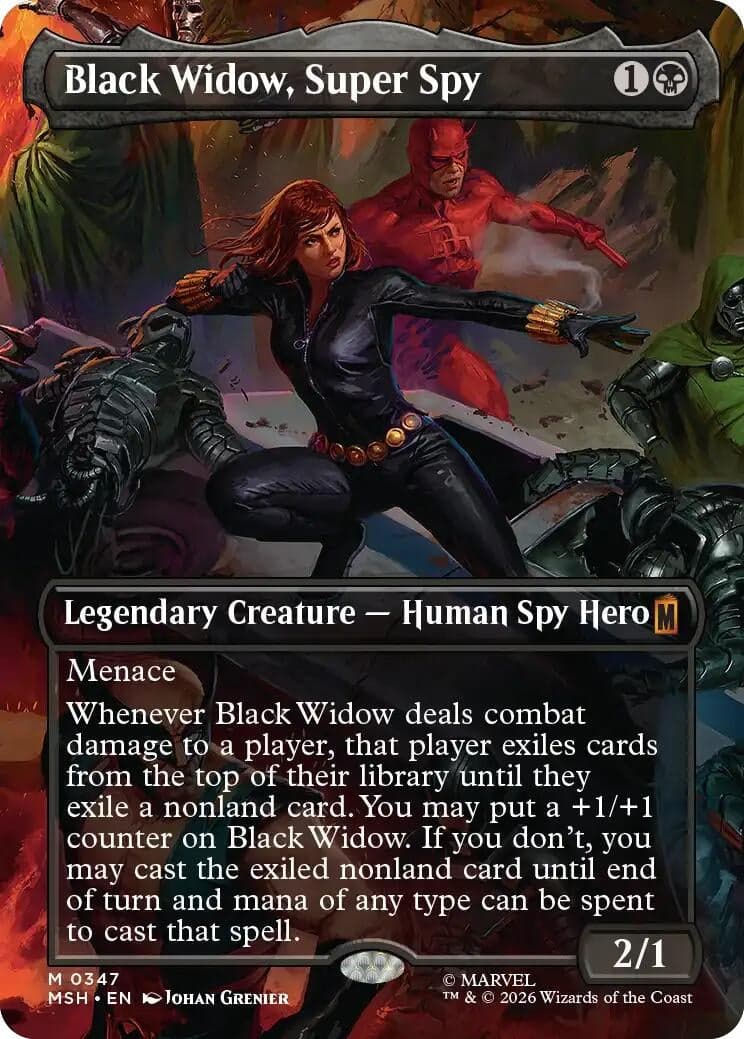 Black Widow, Super Spy (Borderless) (0347) (347) (Foil) (Marvel Super Heroes) (MSH)