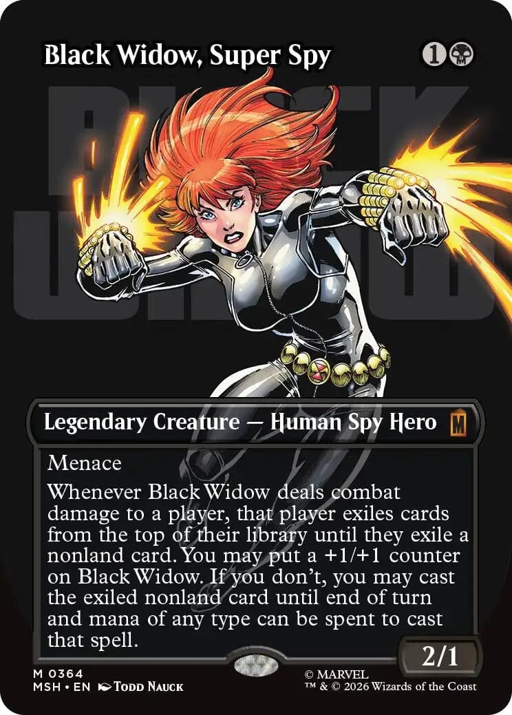 Black Widow, Super Spy (Borderless) (0364) (364) (Foil) (Marvel Super Heroes) (MSH)