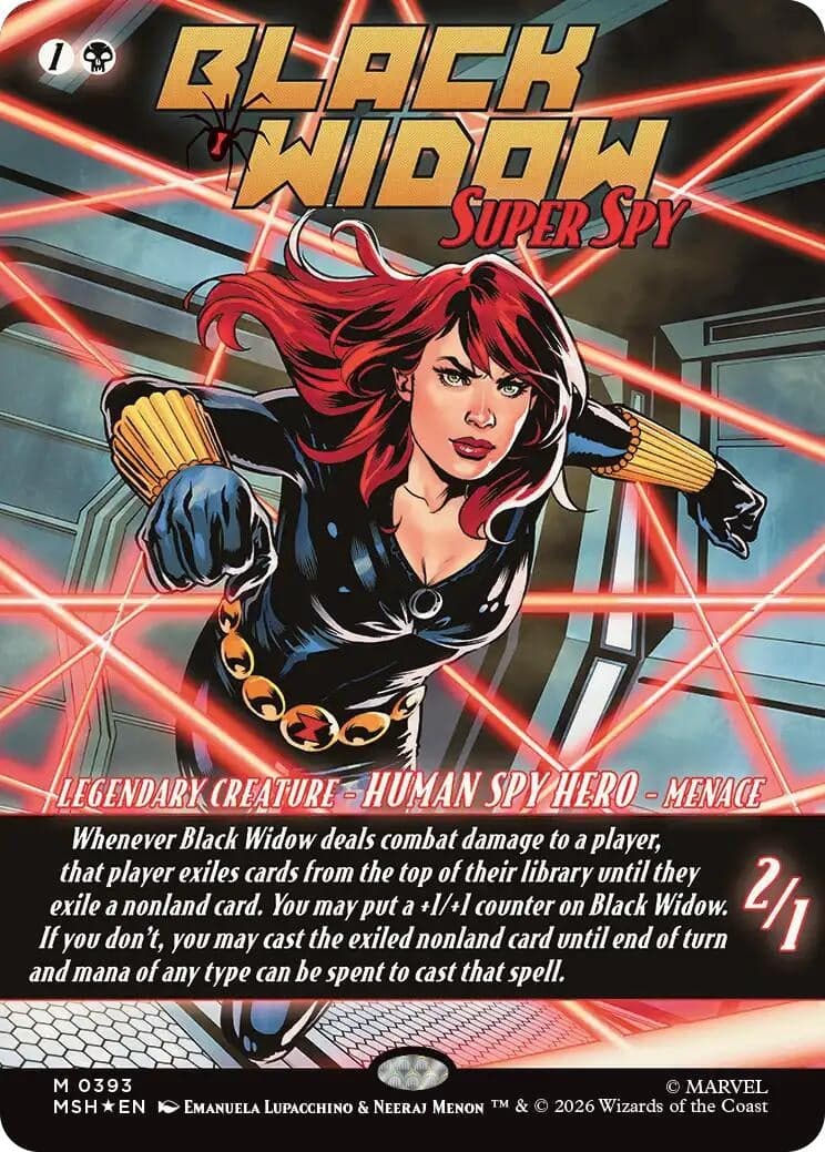 Black Widow, Super Spy (Borderless) (0393) (393) (Foil) (Marvel Super Heroes) (MSH)