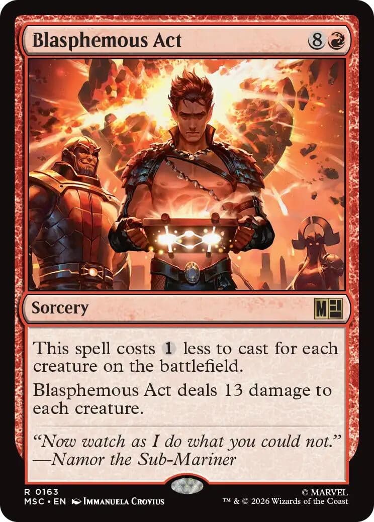 Blasphemous Act (Surge Foil) (163) (Foil) (Commander: Marvel Super Heroes) (MSC)