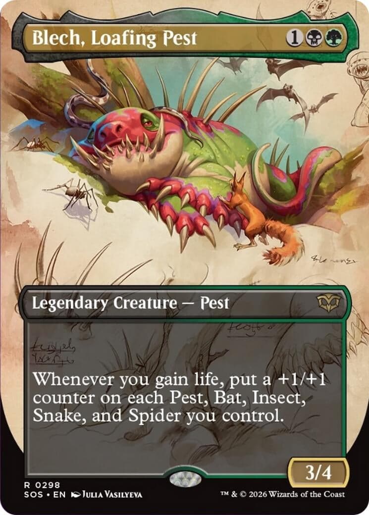 Blech, Loafing Pest (Borderless) (298) (Foil) (Secrets of Strixhaven)