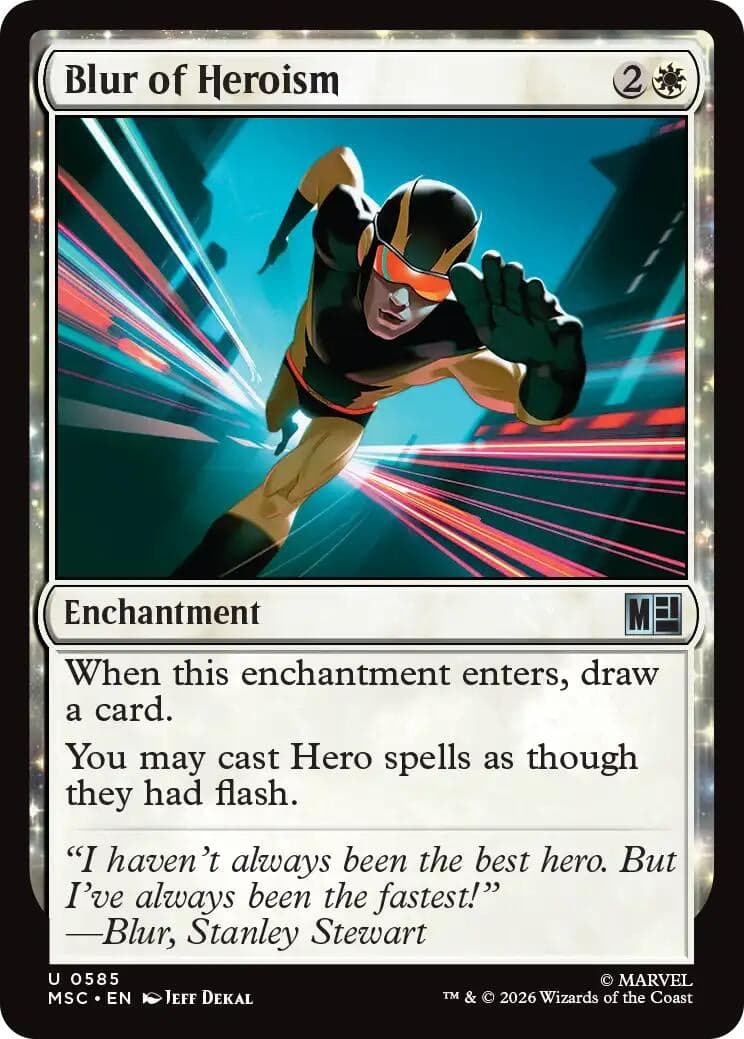 Blur of Heroism (585) (Foil) (Commander: Marvel Super Heroes) (MSC)