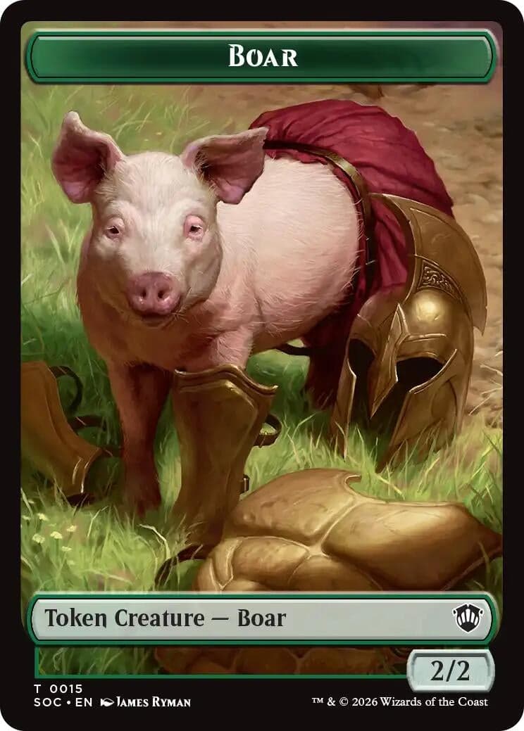 Boar // Frog Lizard Double-Sided Token (15 // 16) (Foil) (Commander: Secrets of Strixhaven)