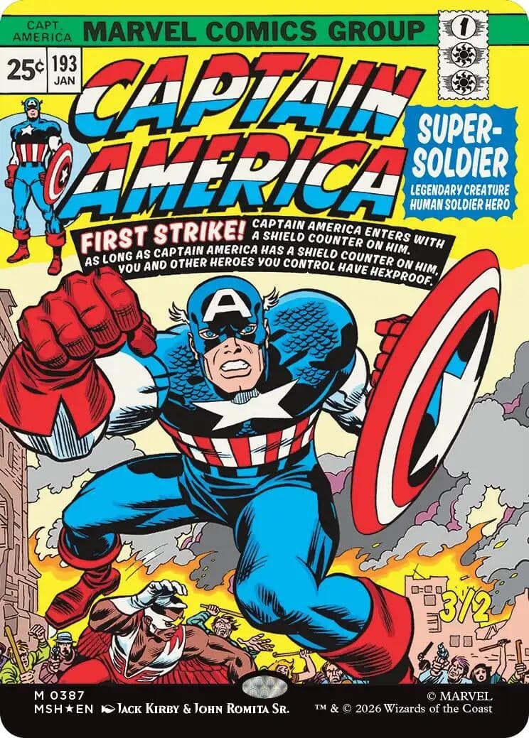 Captain America, Super-Soldier (Borderless) (387) (Foil) (Marvel Super Heroes)