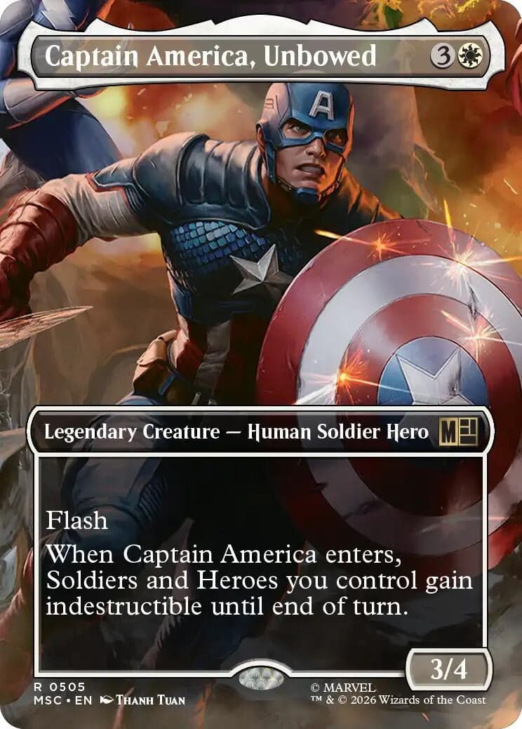 Captain America, Unbowed (Borderless) (505) (Commander: Marvel Super Heroes) (MSC)