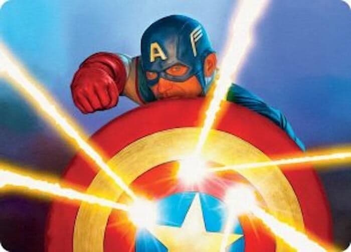Captain's Defense Art Card (41) (Art Series: Marvel Super Heroes) (AAMSH)