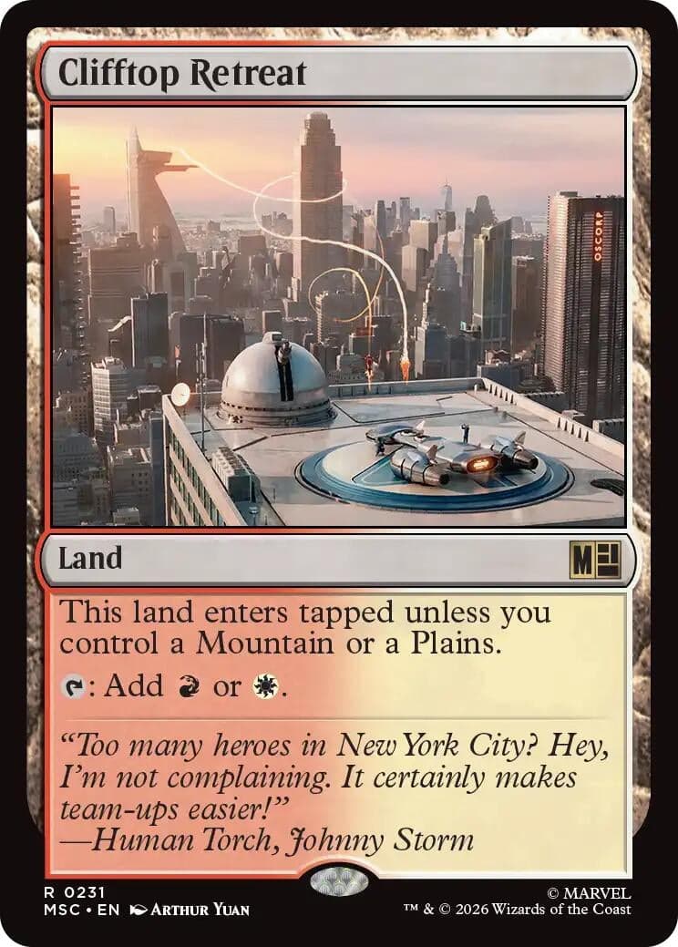 Clifftop Retreat (Surge Foil) (231) (Foil) (Commander: Marvel Super Heroes) (MSC)