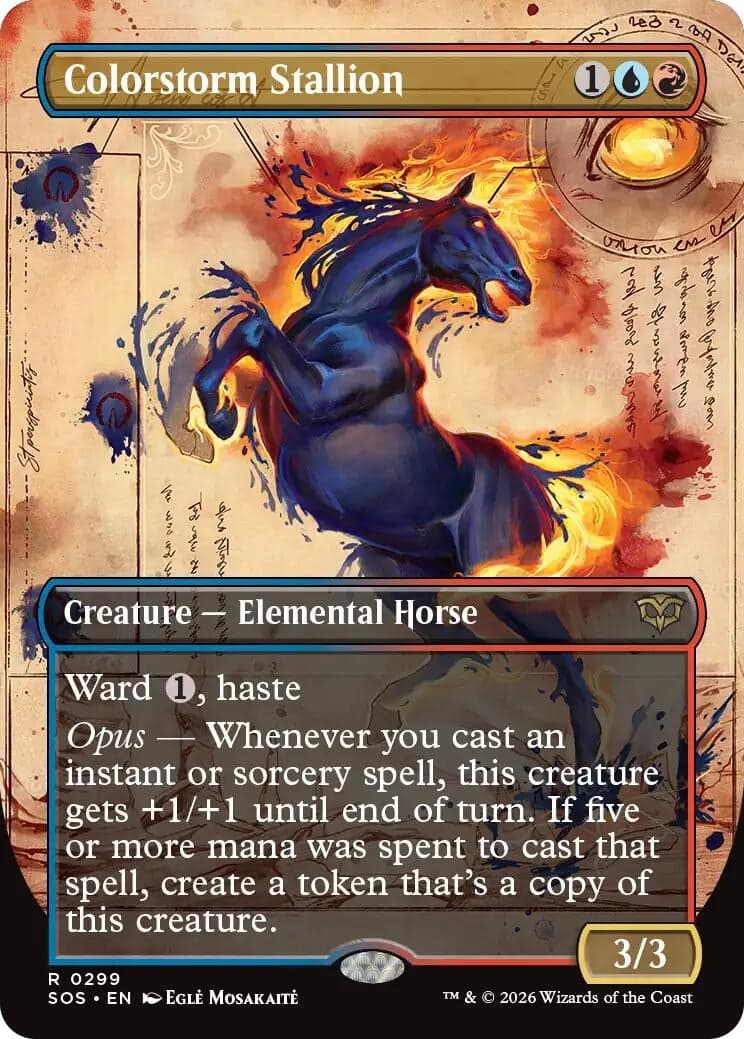 Colorstorm Stallion (Borderless) (299) (Foil) (Secrets of Strixhaven)