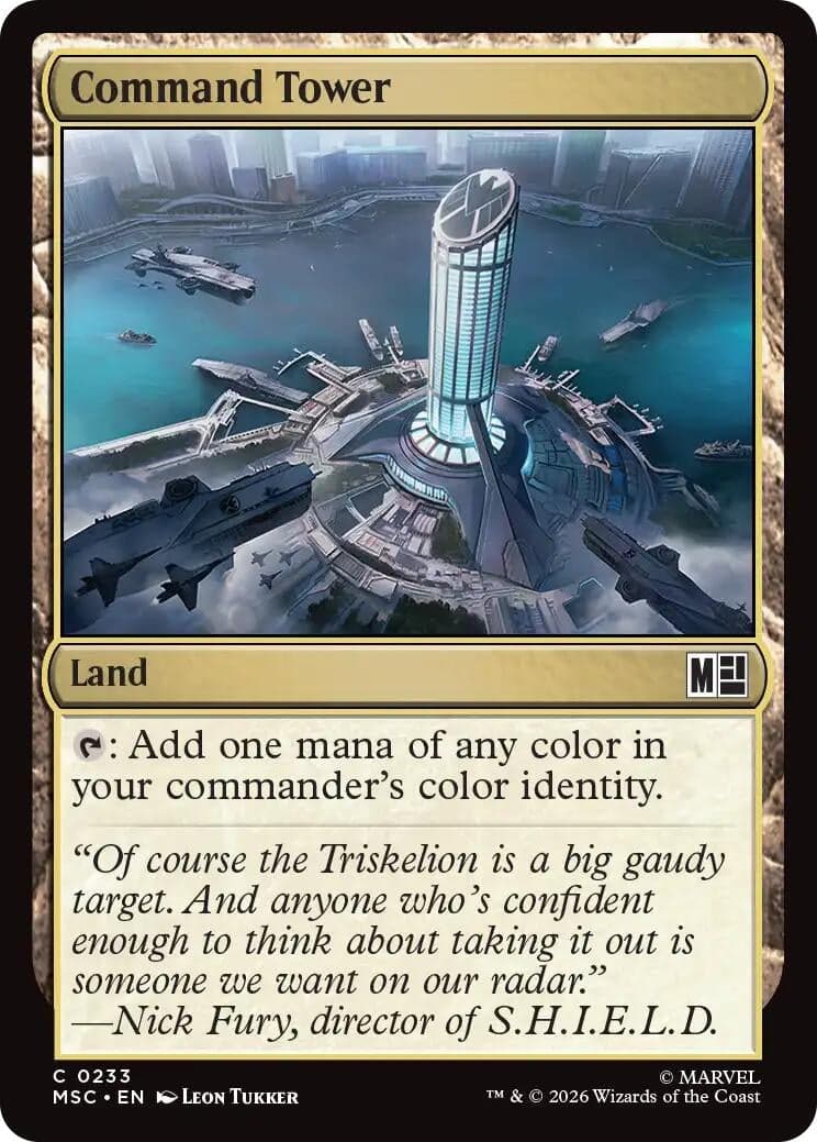 Command Tower (0233) (Surge Foil) (233) (Foil) (Commander: Marvel Super Heroes) (MSC)