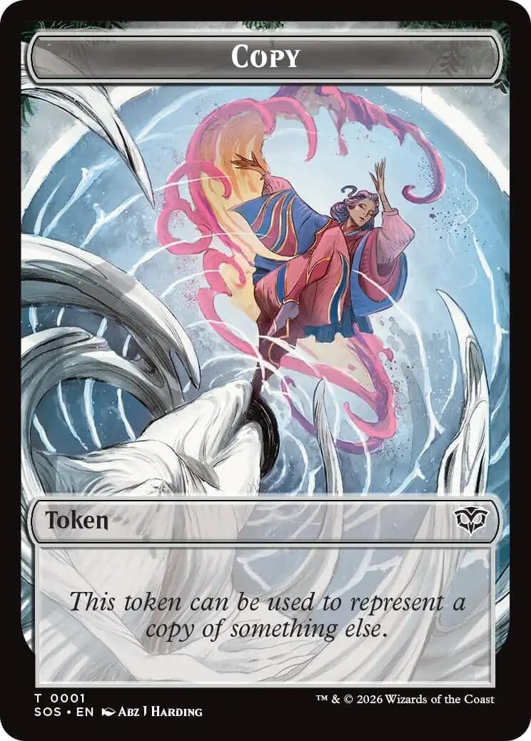 Copy // Spirit (0010) Double-Sided Token (1 // 10) (Foil) (Secrets of Strixhaven)