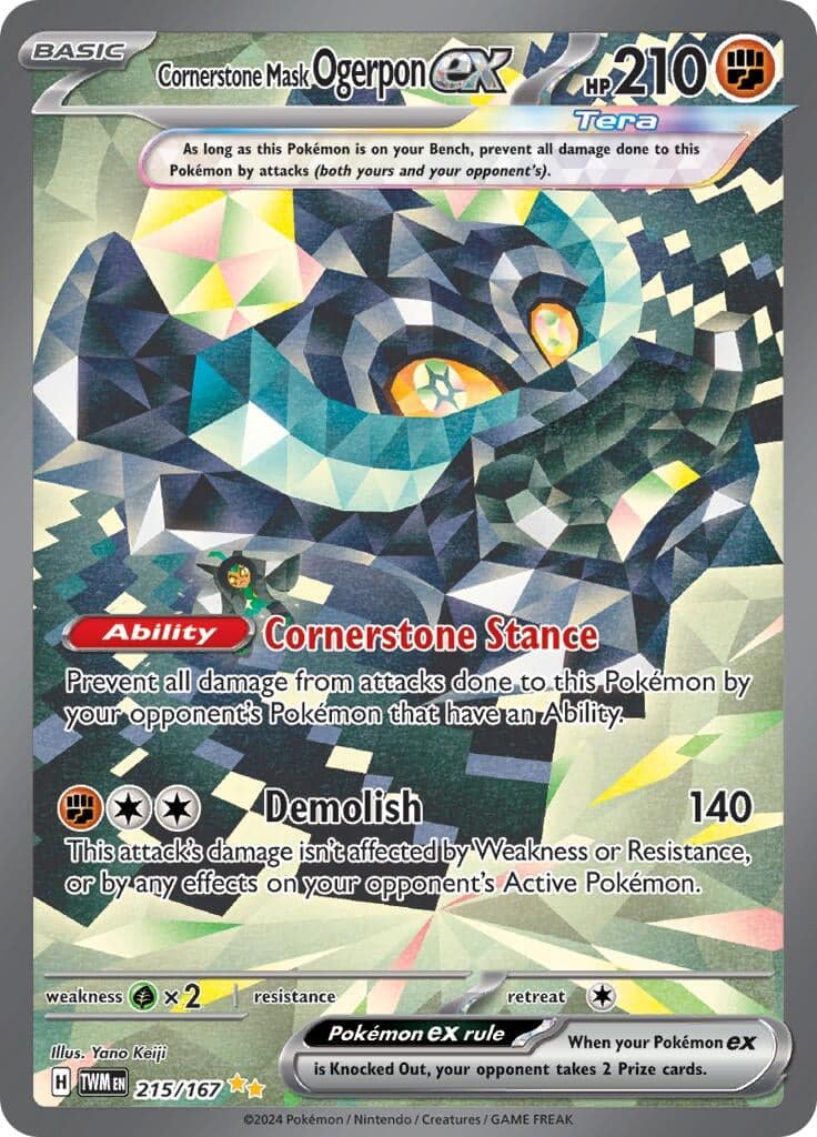 Cornerstone Mask Ogerpon ex (215/167) (SV06: Twilight Masquerade)