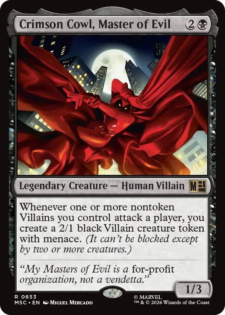 Crimson Cowl, Master of Evil (653) (Foil) (Commander: Marvel Super Heroes) (MSC)