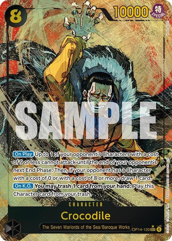 Crocodile - OP14-120 (Alternate Art) (OP14-120) (Foil) (The Azure Sea's Seven) (OP14)