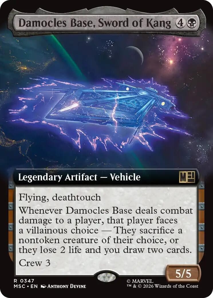 Damocles Base, Sword of Kang (Extended Art) (347) (Commander: Marvel Super Heroes) (MSC)