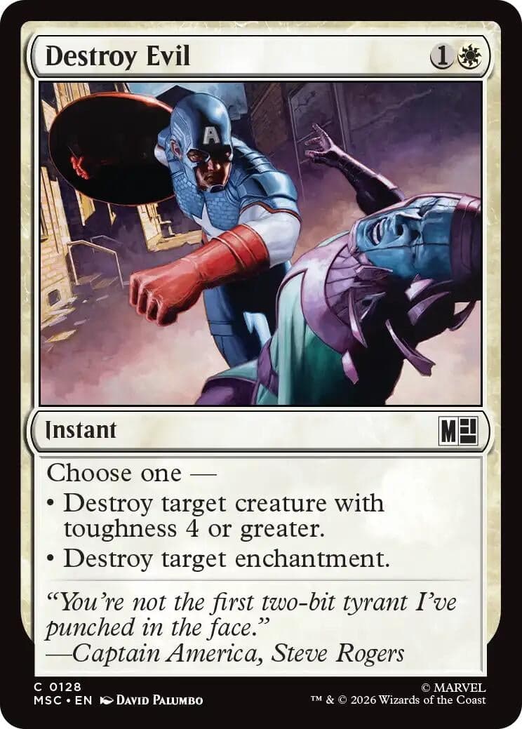 Destroy Evil (Surge Foil) (128) (Foil) (Commander: Marvel Super Heroes) (MSC)