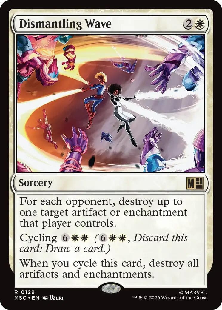 Dismantling Wave (Surge Foil) (129) (Foil) (Commander: Marvel Super Heroes) (MSC)