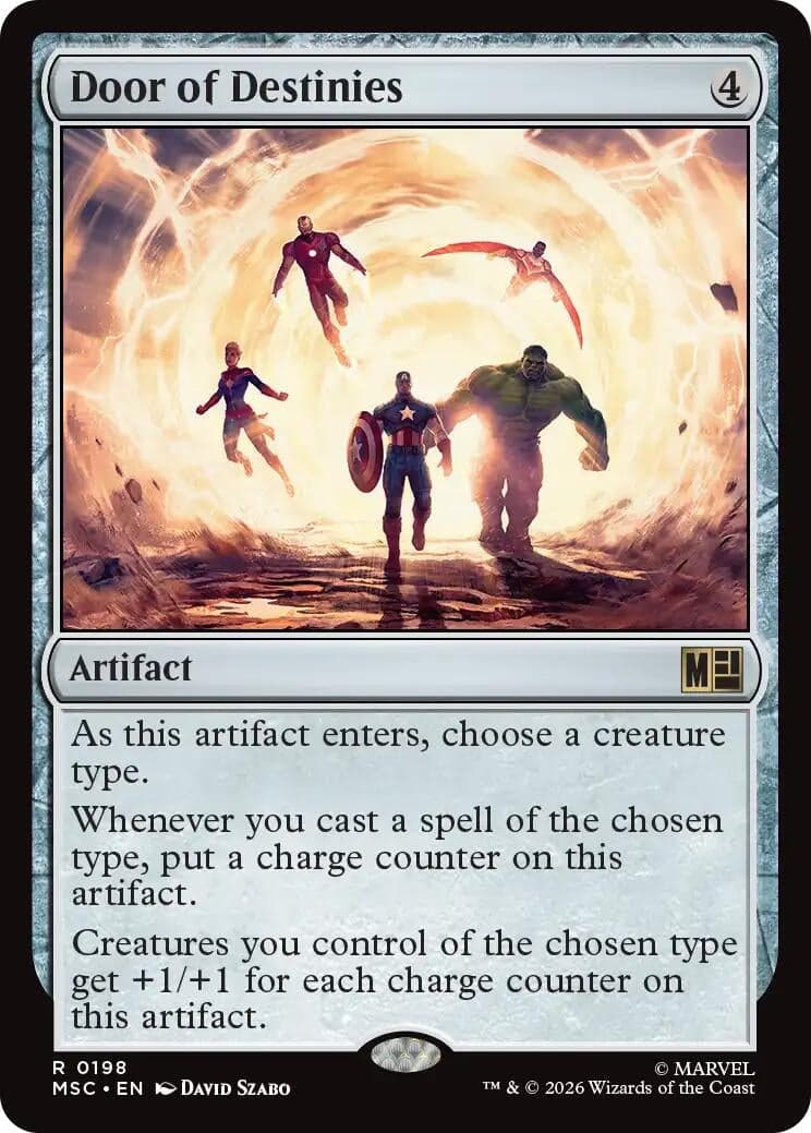 Door of Destinies (Surge Foil) (198) (Foil) (Commander: Marvel Super Heroes) (MSC)