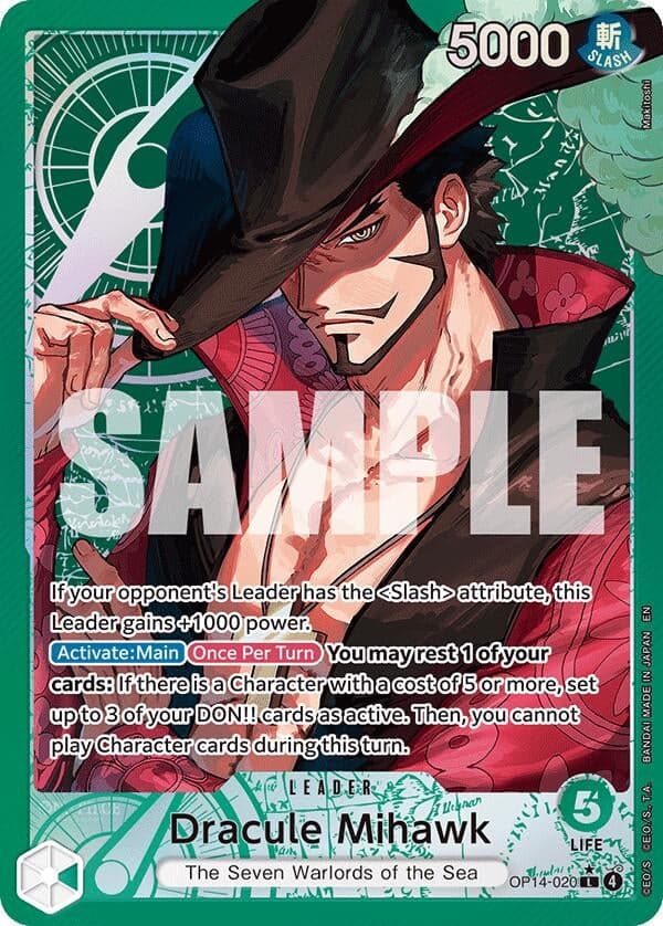 Dracule Mihawk - OP14-020 (Alternate Art) (OP14-020) (Foil) (The Azure Sea's Seven)