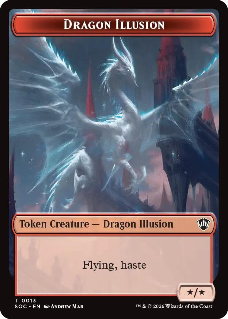 Dragon Illusion // Elemental (0002) Double-Sided Token (13 // 2) (Commander: Secrets of Strixhaven)
