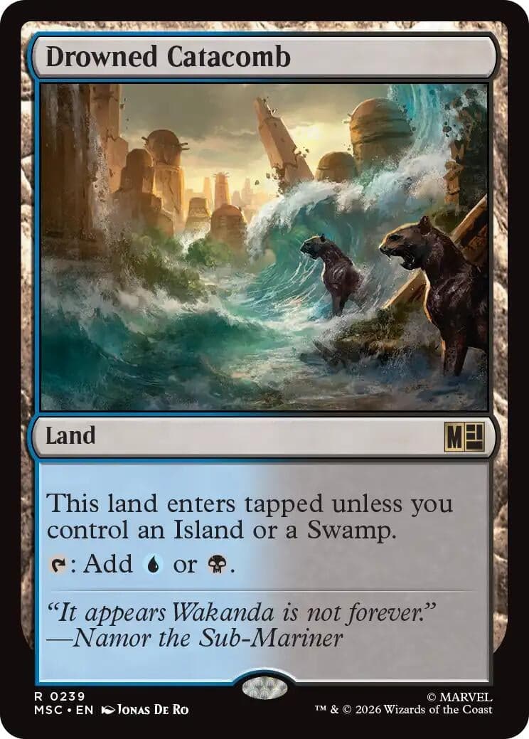 Drowned Catacomb (Surge Foil) (239) (Foil) (Commander: Marvel Super Heroes) (MSC)