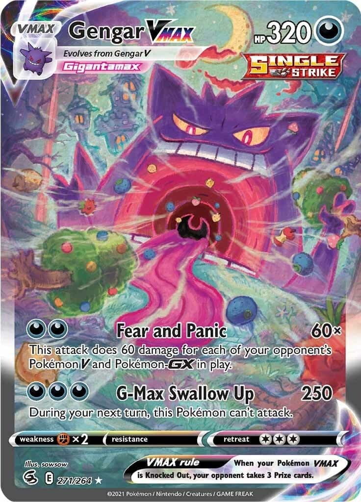 Gengar VMAX (Alternate Art Secret) (271/264) (SWSH08: Fusion Strike)