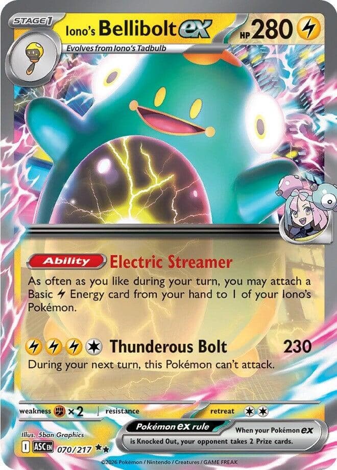 Iono's Bellibolt ex (070/217) (Holofoil) (ME: Ascended Heroes)