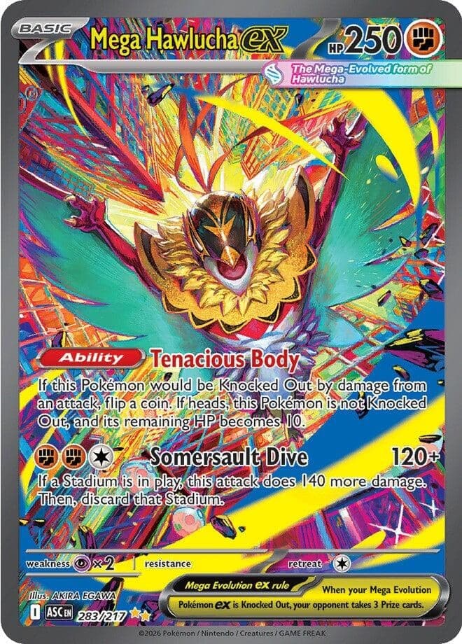 Mega Hawlucha ex (283/217) (Holofoil) (ME: Ascended Heroes)