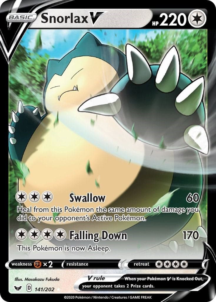 Snorlax V (141/202) (SWSH01: Sword & Shield Base Set)