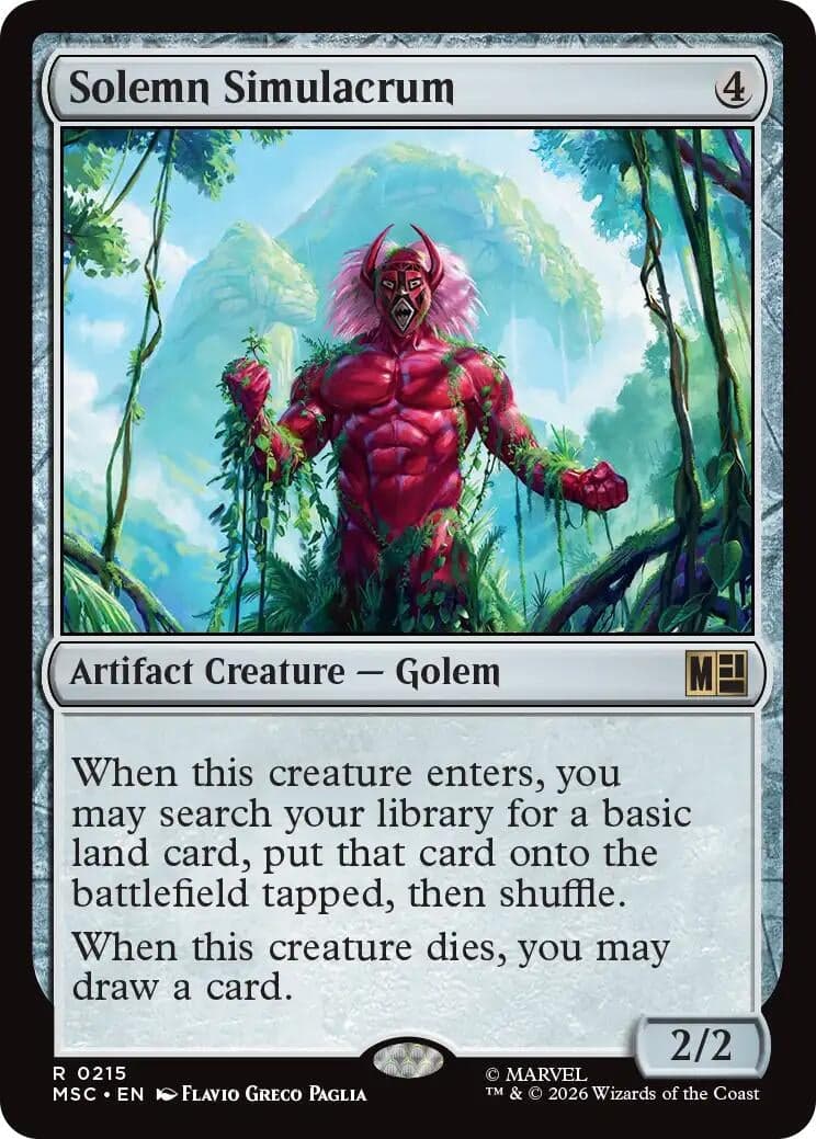 Solemn Simulacrum (215) (Commander: Marvel Super Heroes) (MSC)