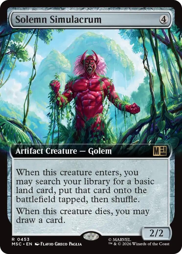 Solemn Simulacrum (Extended Art) (453) (Foil) (Commander: Marvel Super Heroes) (MSC)