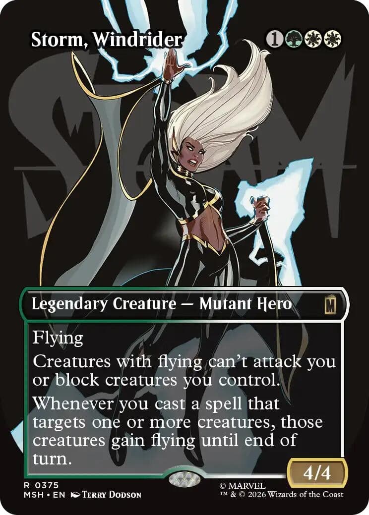 Storm, Windrider (Borderless) (375) (Foil) (Marvel Super Heroes) (MSH)