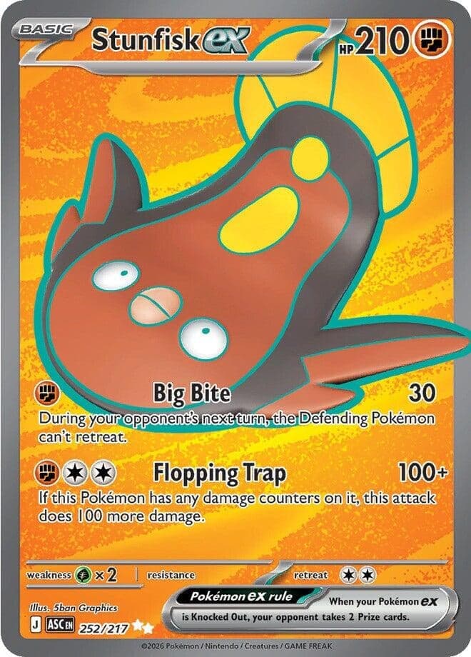 Stunfisk ex (252/217) (Holofoil) (ME: Ascended Heroes)