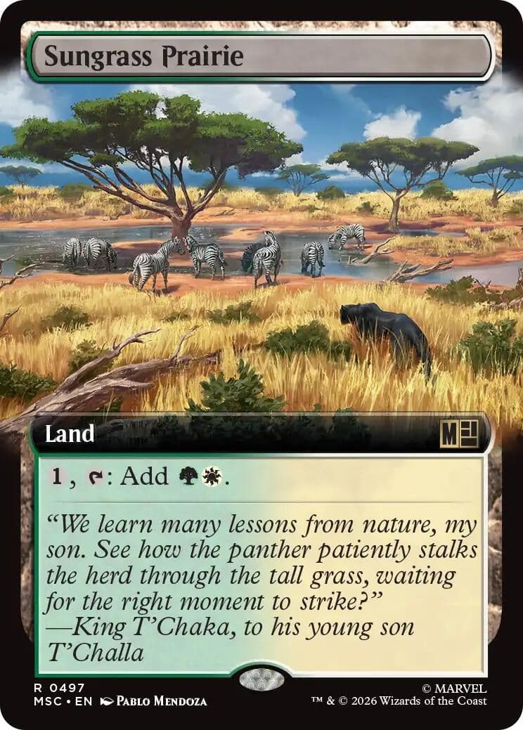 Sungrass Prairie (Extended Art) (497) (Commander: Marvel Super Heroes) (MSC)