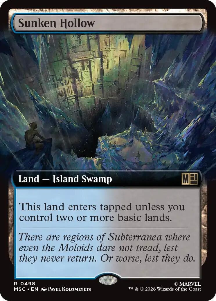 Sunken Hollow (Extended Art) (498) (Foil) (Commander: Marvel Super Heroes) (MSC)