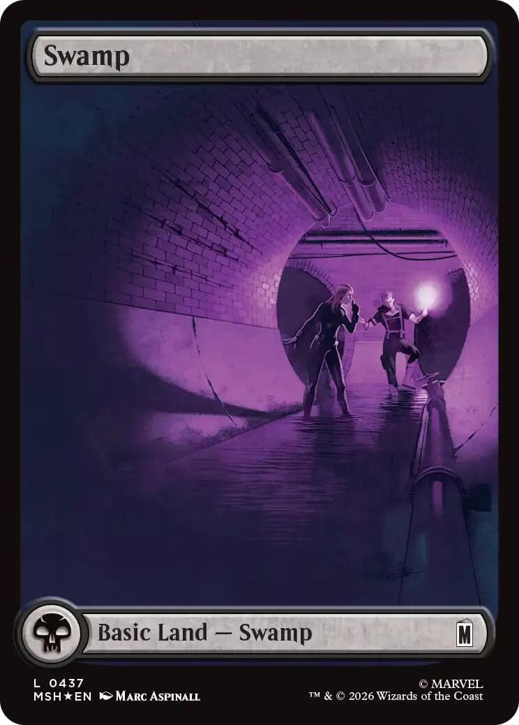 Swamp (0437) (Surge Foil) (437) (Foil) (Marvel Super Heroes) (MSH)