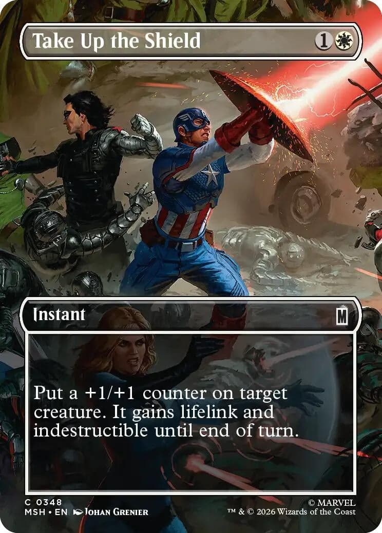 Take Up the Shield (Borderless) (348) (Foil) (Marvel Super Heroes) (MSH)