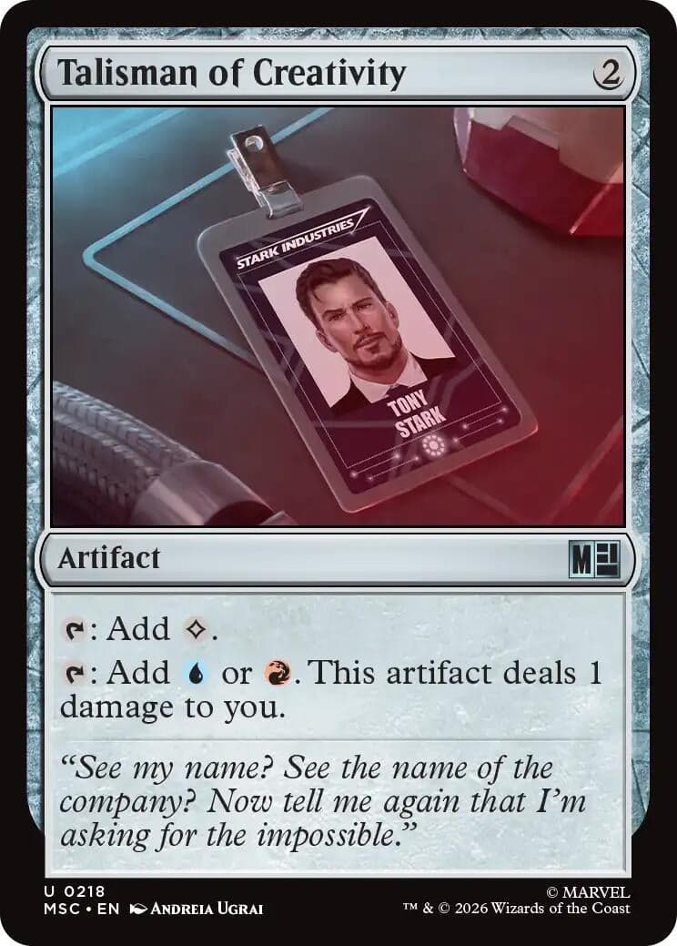 Talisman of Creativity (Surge Foil) (218) (Foil) (Commander: Marvel Super Heroes) (MSC)